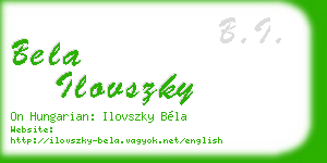bela ilovszky business card